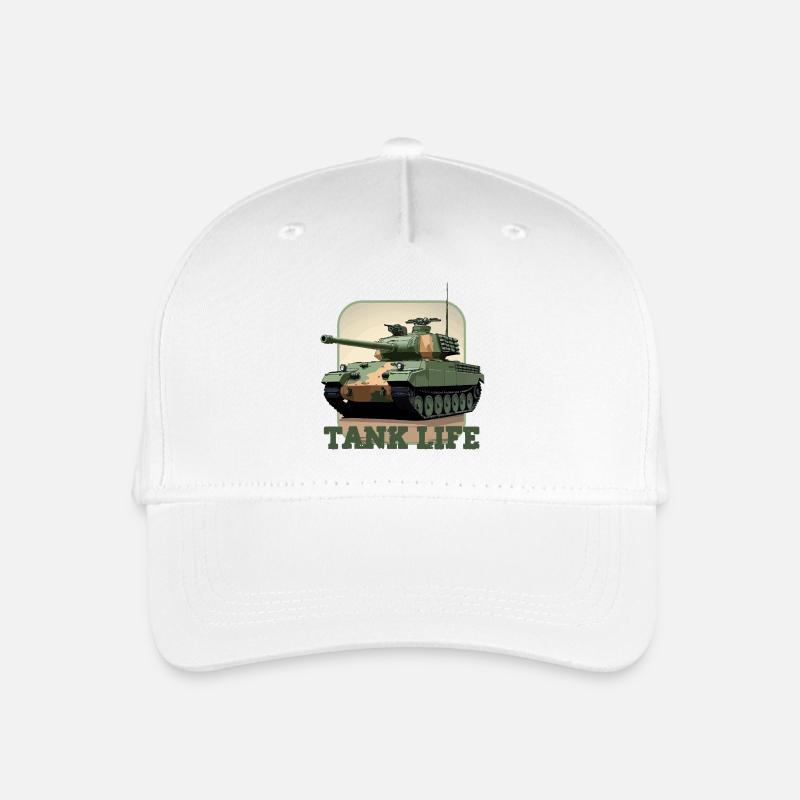 Panzerlebenstarnung Panzergrafik - Kinder Bio Basecap - Weiß