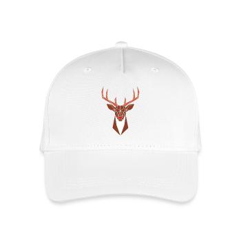 Geometrischer Hirschkopf Rudolph - Kinder Bio Basecap - Weiß - Vorne