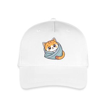 Süßer Kätzchenblauer Schal - Kinder Bio Basecap - Weiß - Vorne