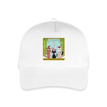 Katzen Weihnachtszauber - Kinder Bio Basecap - Weiß - Vorne