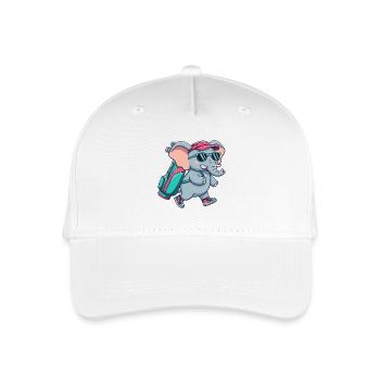 Lustiger Elefant-Golfer Cartoon Cooles Golftier - Kinder Bio Basecap - Weiß - Vorne
