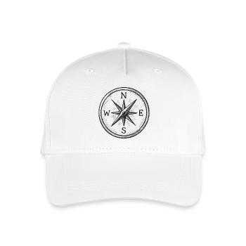 Nordstern Kompass Vintagezeichnung - Kinder Bio Basecap - Weiß - Vorne