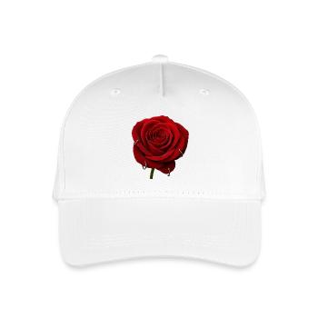 Rote Rose mit Piercings - Kinder Bio Basecap - Weiß - Vorne