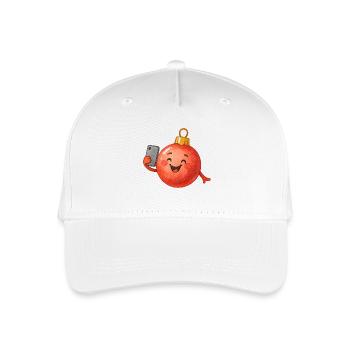 Fröhliche Weihnachtskugel Selfie - Kinder Bio Basecap - Weiß - Vorne