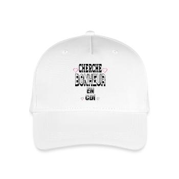 Cherche Bonheur en CDI - Casquette de baseball bio Enfant - blanc - Devant