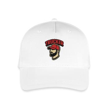 Trucker Kopf mit rotem Cap - Kinder Bio Basecap - Weiß - Vorne