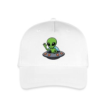 Außerirdischer Gruß im UFO - Kinder Bio Basecap - Weiß - Vorne