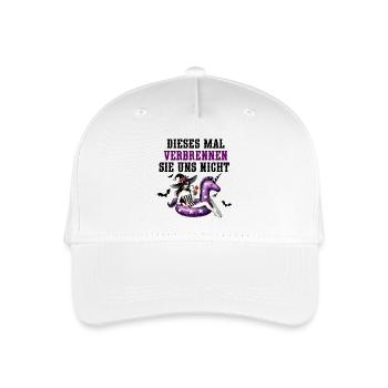 Witch Humor – Burning? No thank you! - Organic Kids’ Baseball Cap - white - Front
