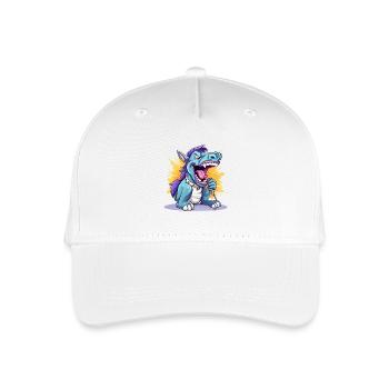 Singender Drache auf Bühne - Kinder Bio Basecap - Weiß - Vorne