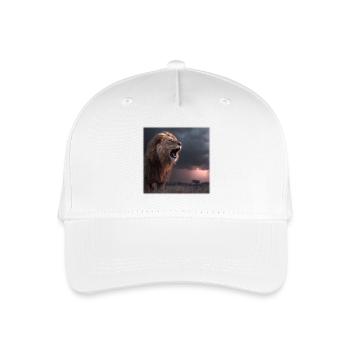 Lion in the Storm – Dramatic Roaring King - Organic Kids’ Baseball Cap - white - Front