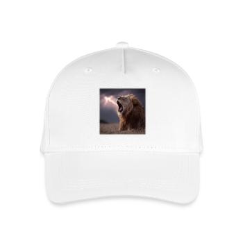 Dramatic Roaring King Lion in the Storm - Organic Kids’ Baseball Cap - white - Front