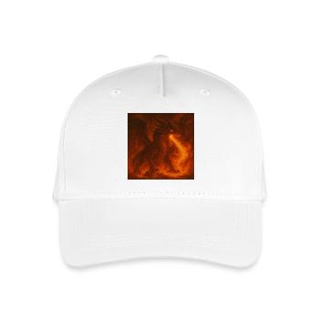 Fire dragon in glowing flames - Organic Kids’ Baseball Cap - white - Front
