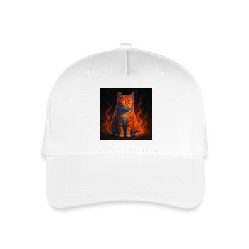 The flaming gaze of the firecat - Organic Kids’ Baseball Cap - white - Front
