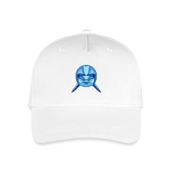 Geometrischer Blauer Delfin - Kinder Bio Basecap - Weiß - Vorne