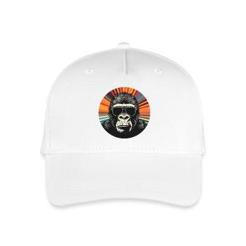 Gorilla Retro Sonnenbrille Pop Art - Kinder Bio Basecap - Weiß - Vorne