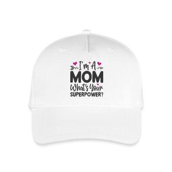 Ich bin Mutter. Was ist deine Superkraft - Kinder Bio Basecap - Weiß - Vorne