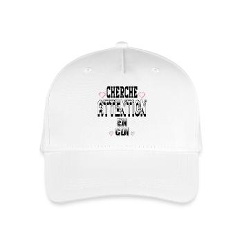 Cherche Attention en CDI - Casquette de baseball bio Enfant - blanc - Devant