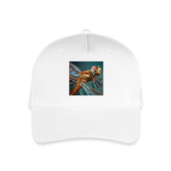 Dragonflies Macro Portrait Wildlife Graphic - Organic Kids’ Baseball Cap - white - Front