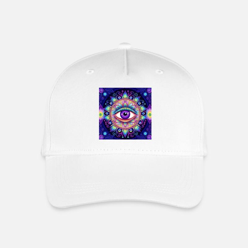 Œil dans un mandala coloré - Casquette de baseball bio Enfant - blanc