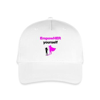 EMPOHER YOURSELF PINK EMPOWERMENT SUPERHEROINE - Organic Kids’ Baseball Cap - white - Front