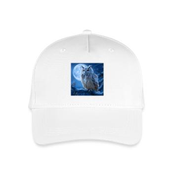La chouette blanche sous la pleine lune : Nuit d’hiver magique - Casquette de baseball bio Enfant - blanc - Devant