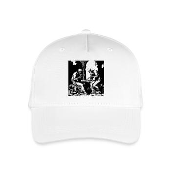 Skeletons play cards - Organic Kids’ Baseball Cap - white - Front
