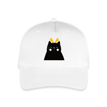 Schwarze Katze mit goldenen Geweihen - Kinder Bio Basecap - Weiß - Vorne