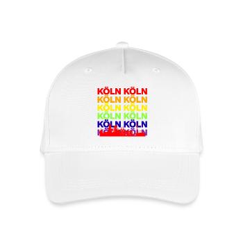 KÖLN REGENBOGEN SKYLINE, KÖLLE PRIDE, LGBTQ+ - Kinder Bio Basecap - Weiß - Vorne