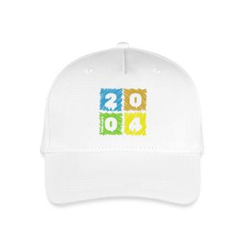 22. Geburtstag Farbige Patches since 02/2004 - Kinder Bio Basecap - Weiß - Vorne