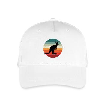 Känguru Retro Sonnenuntergang - Kinder Bio Basecap - Weiß - Vorne