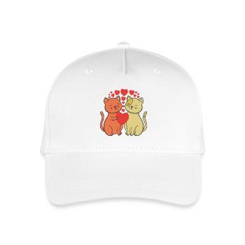Two Heartfelt Cats Embrace - Organic Kids’ Baseball Cap - white - Front