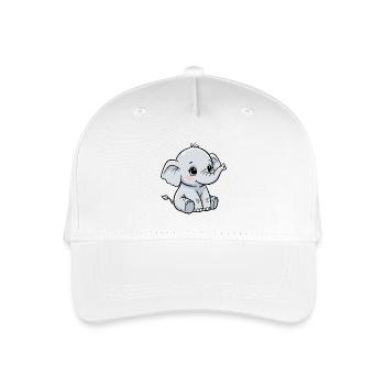 Kuschelsüßer Baby Elefant - Kinder Bio Basecap - Weiß - Vorne