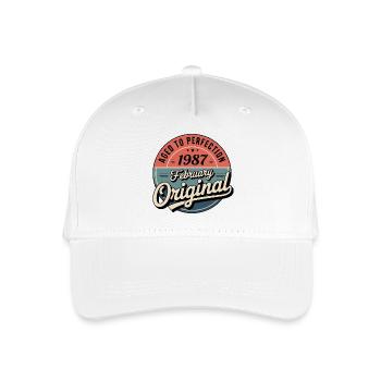 Geburtstag 1987, Februar 1987, geboren im Februar 1987 - Kinder Bio Basecap - Weiß - Vorne
