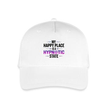 Hypnotiseur Mein Glücksort ist ein Hypnotischer Zustandsprofi - Kinder Bio Basecap - Weiß - Vorne