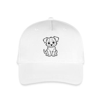 Liebenswerter Hunde-Puppy Linienstil - Kinder Bio Basecap - Weiß - Vorne