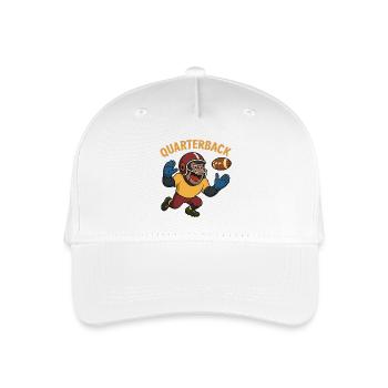 Cartoon-Quarterback mit Football - Kinder Bio Basecap - Weiß - Vorne