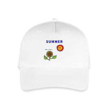 Sommersonne und Sonnenblumen - Kinder Bio Basecap - Weiß - Vorne