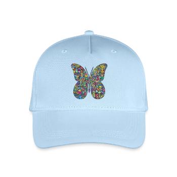 Color Spectacle Butterfly - Organic Kids’ Baseball Cap - light blue - Front