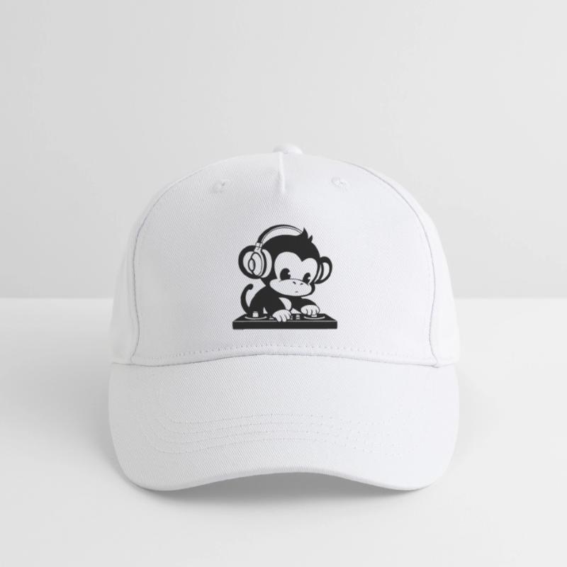 DJ Affe mit Kopfhörern Kinder Bio Basecap
