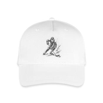 Eishockeyspieler in voller Action - Kinder Bio Basecap - Weiß - Vorne