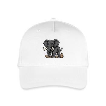 Wild Elephant Charge Mascot Elephant Power - Organic Kids’ Baseball Cap - white - Front