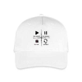Achtsamkeit, Momente, Erinnerungen, Glück - Kinder Bio Basecap - Weiß - Vorne