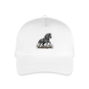 Vintage Horsework Harnessed Draft Horse - Organic Kids’ Baseball Cap - white - Front