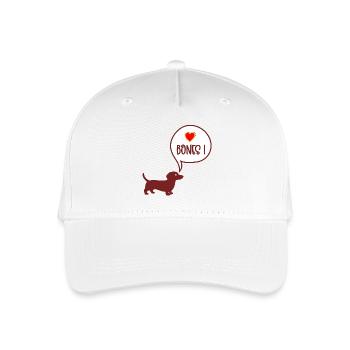 Kau-Knochen-Dackel - Kinder Bio Basecap - Weiß - Vorne
