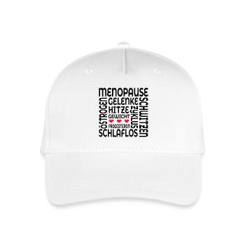 Menopause Symptome Wechseljahre - Kinder Bio Basecap - Weiß - Vorne
