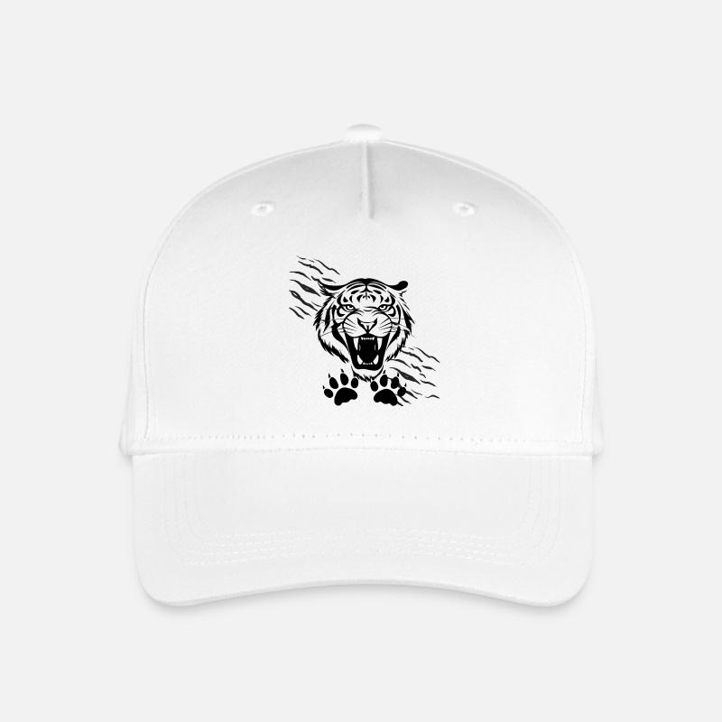 Arched Shadows and Tiger - Organic Kids’ Baseball Cap - white