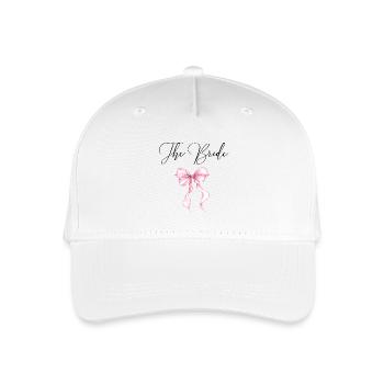 TheBride! Pinke Schleife - Kinder Bio Basecap - Weiß - Vorne