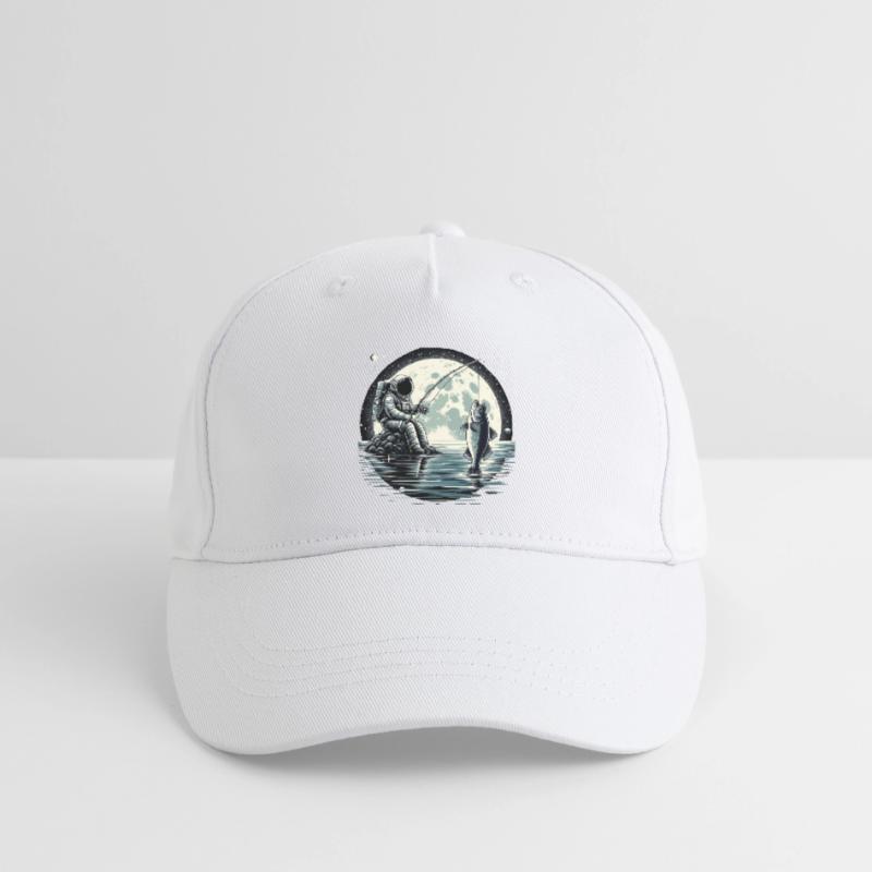 Astronaute pêche sur la Lune : conception spatiale Casquette de baseball bio Enfant