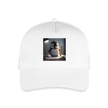 Pinguin Künstler am Tisch - Kinder Bio Basecap - Weiß - Vorne