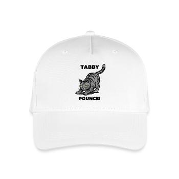 Tigerkatze Tabby springt Katzenjagd - Kinder Bio Basecap - Weiß - Vorne